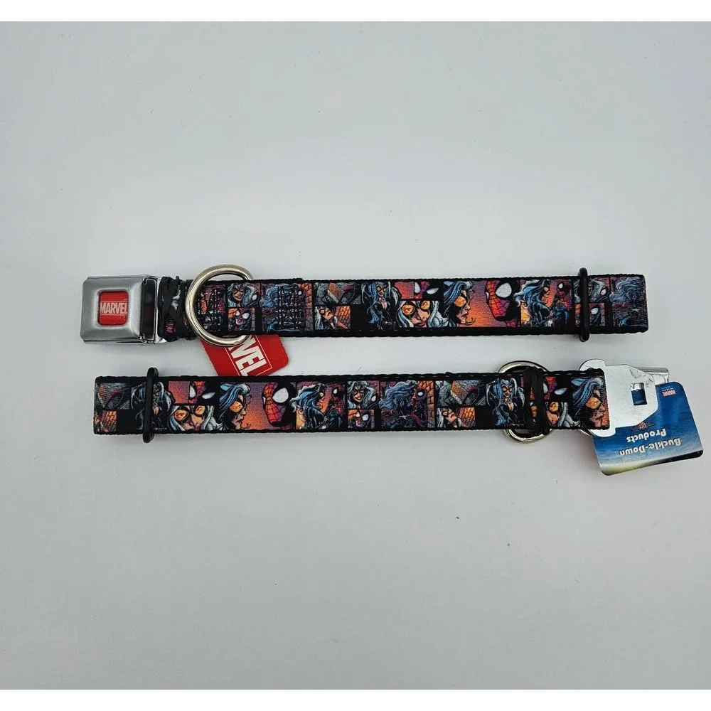 Buckle Down Marvel Spiderman and Black Cat Car Seat Belt‎ Buckle Dog Collar